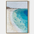 COASTAL SERENITY: Vertical Impasto Beach Scene Oil Painting