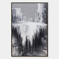 CONCRETE CASCADE: Textured Black and White Abstract Cityscape