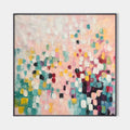 CONFETTI DREAM: Abstract Colorful Oil Painting in Pink, Teal, and Gold