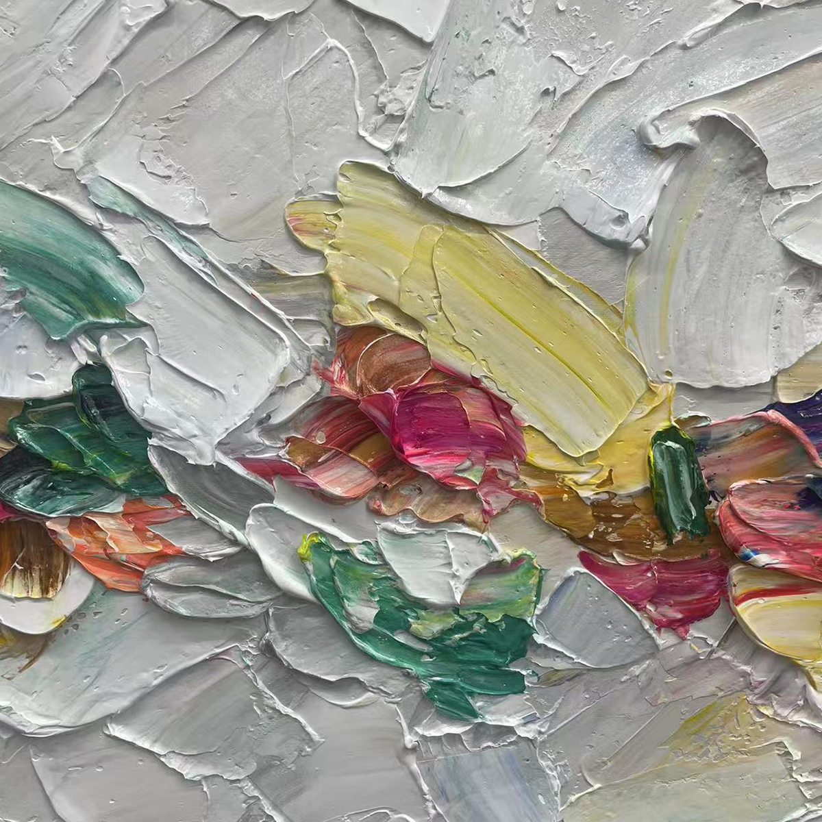 CONFETTI DREAM: Textured Abstract Painting in Pastel Rainbow