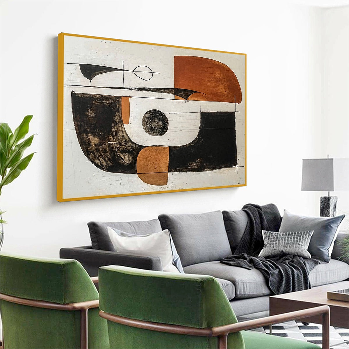 CONSTRUCT: Modern Abstract Geometric Oil Painting