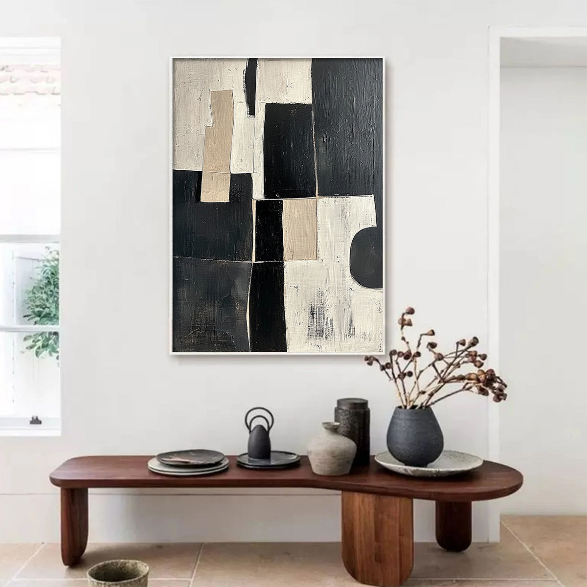 CONTRAST: Abstract Geometric Oil Painting
