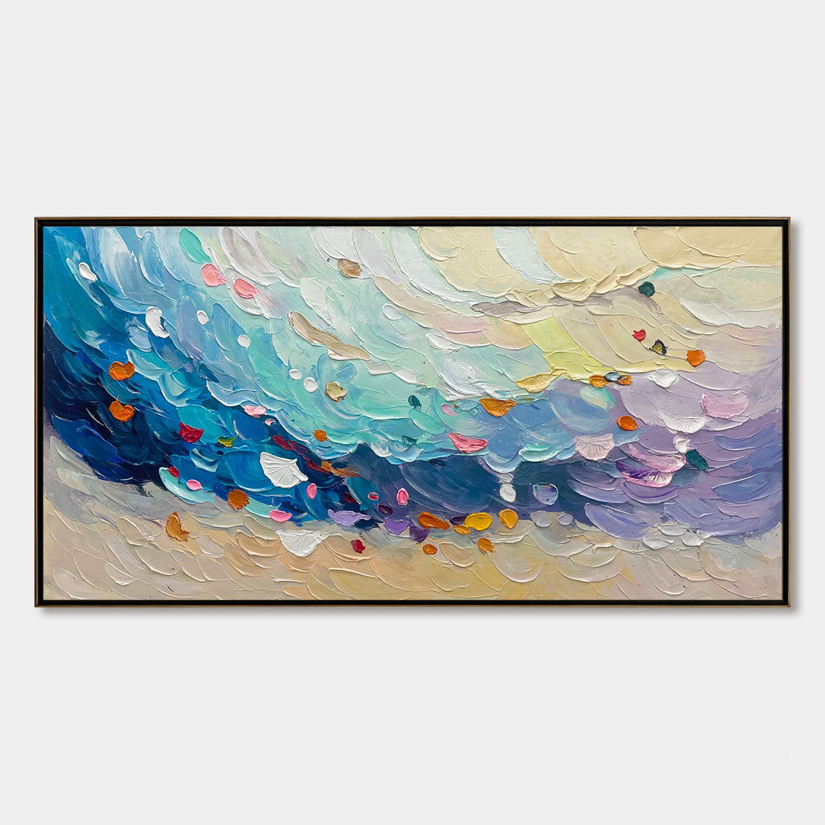 Ready to Ship | CORAL DREAM: Textured Abstract Seascape Oil Painting