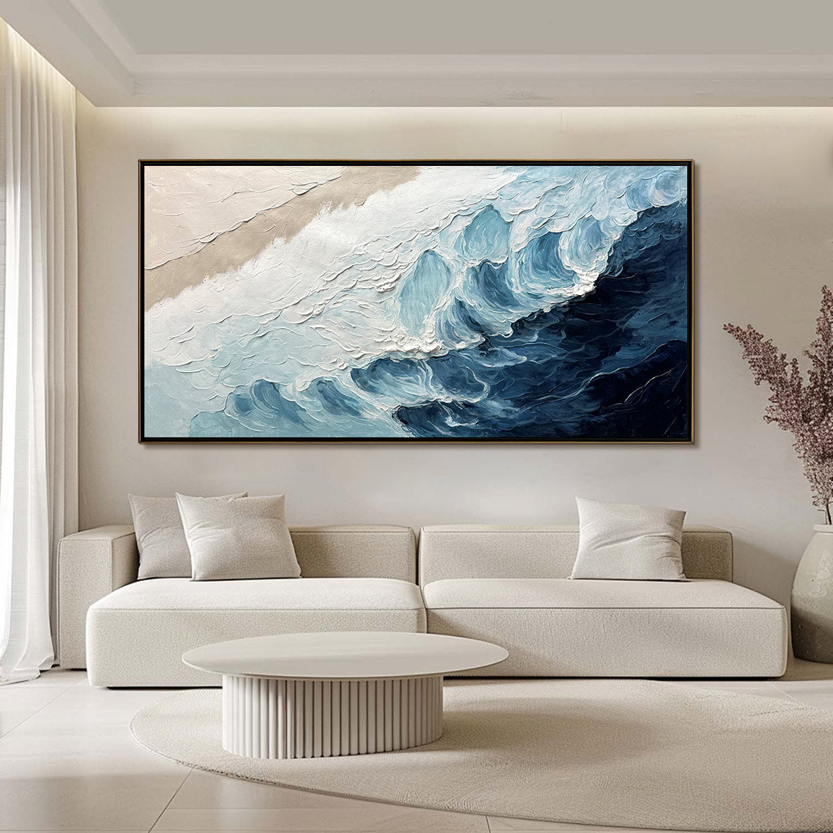 Ready to Ship | CRASHING WAVES: Textured Coastal Seascape Oil Painting