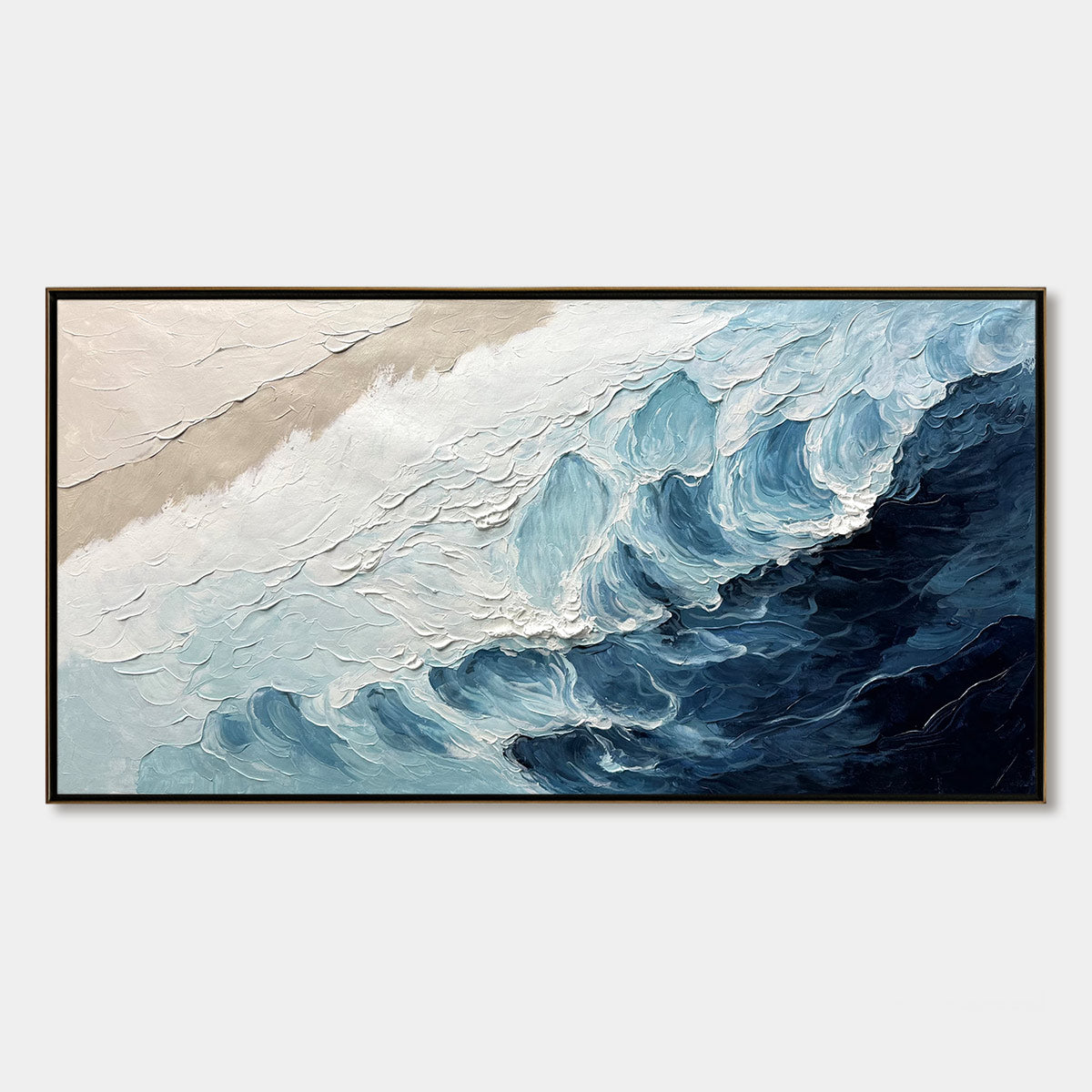 Ready to Ship | CRASHING WAVES: Textured Coastal Seascape Oil Painting