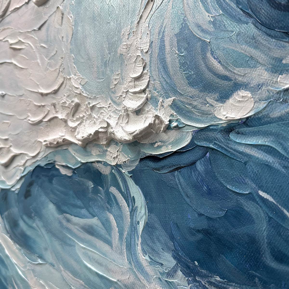 Ready to Ship | CRASHING WAVES: Textured Coastal Seascape Oil Painting
