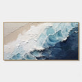 CRASHING WAVES: Textured Coastal Seascape Oil Painting