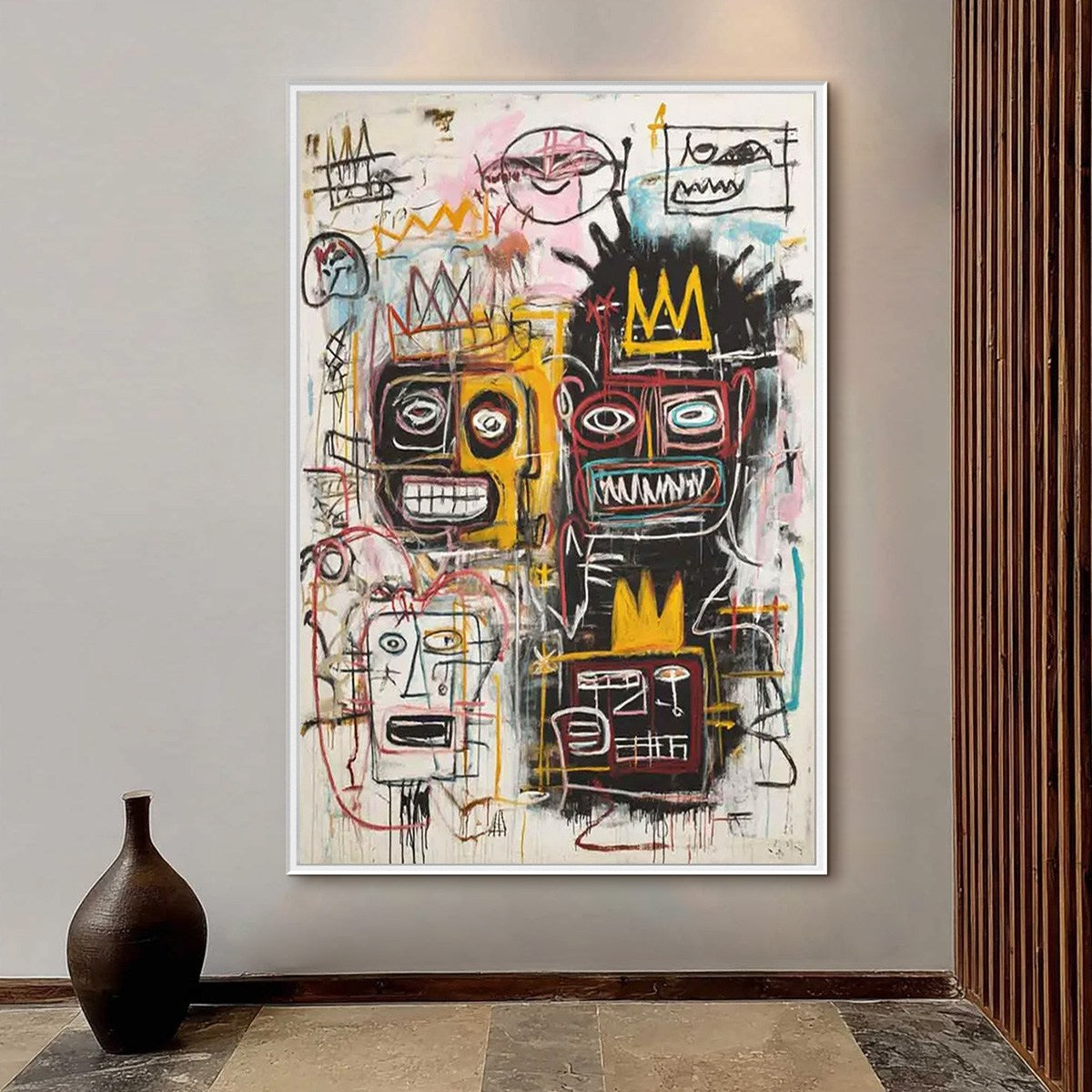 CROWNED FIGURES: Graffiti-Style Portrait Oil Painting