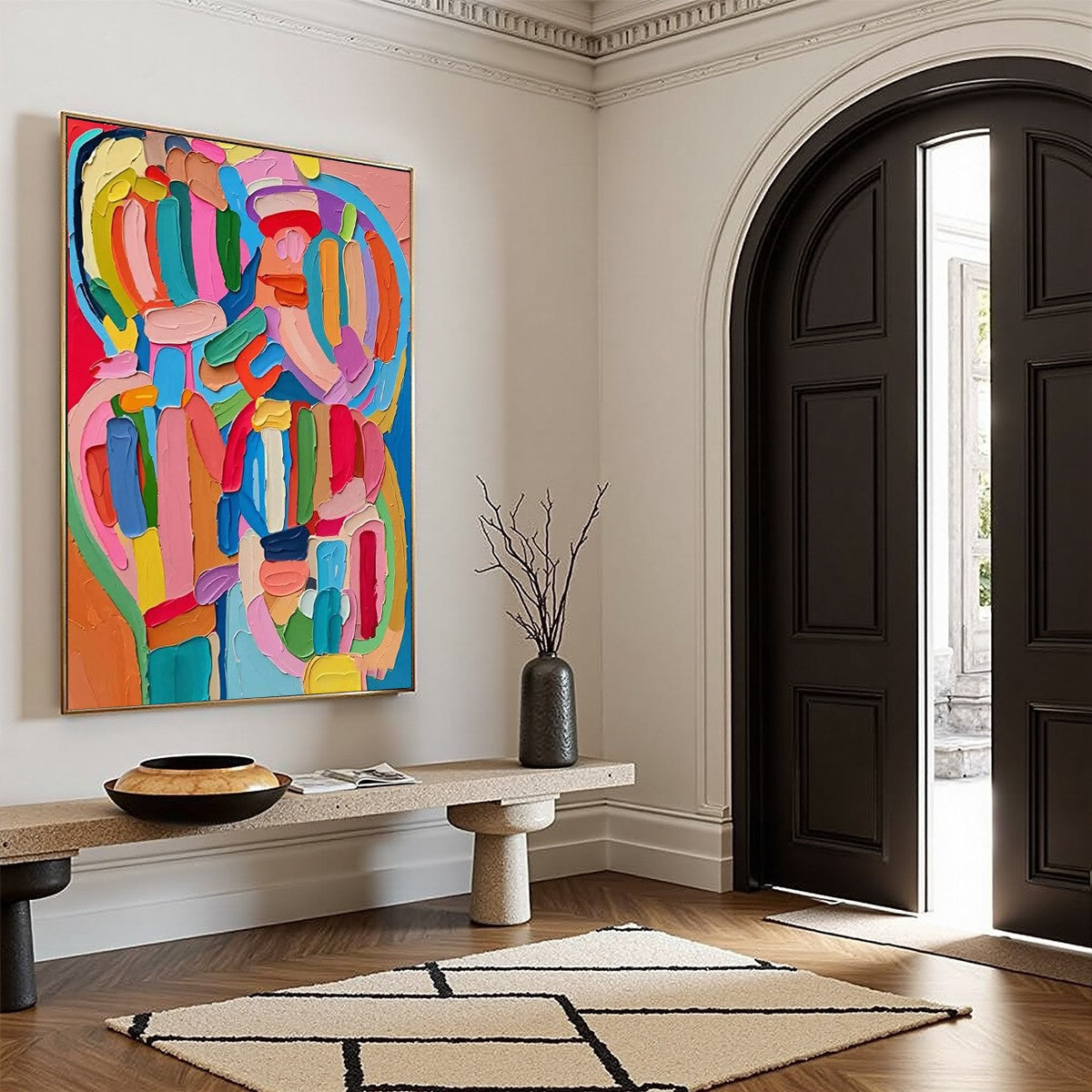 CARNIVAL ECHO: Impasto Abstract Colorful Painting