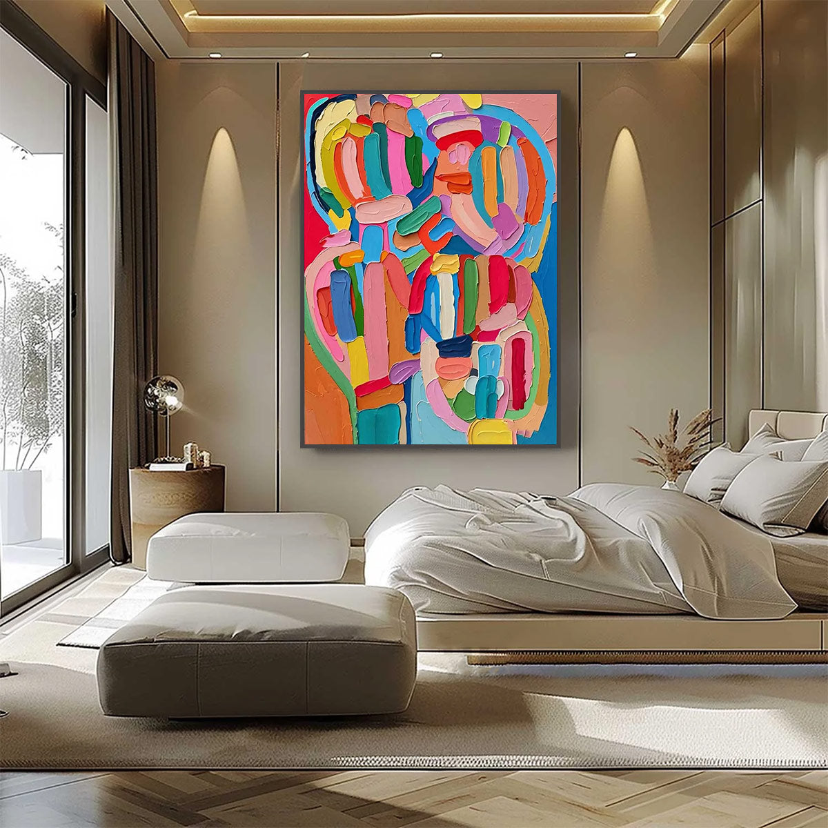 CARNIVAL ECHO: Impasto Abstract Colorful Painting