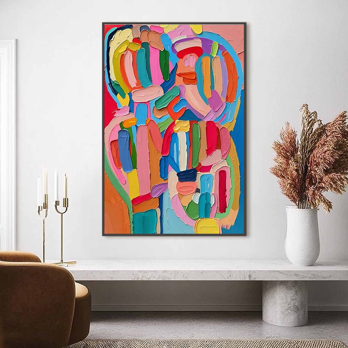 CARNIVAL ECHO: Impasto Abstract Colorful Painting