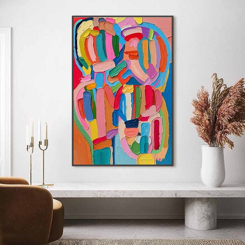 CARNIVAL ECHO: Impasto Abstract Colorful Painting