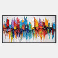 COLORFALLS: Panoramic Abstract Oil Painting in Vibrant Hues