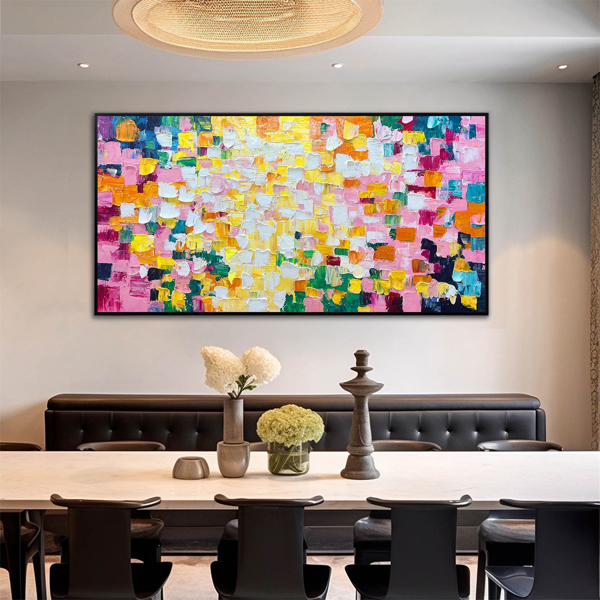 CONFETTI DREAM: Colorful Abstract Impasto Oil Painting