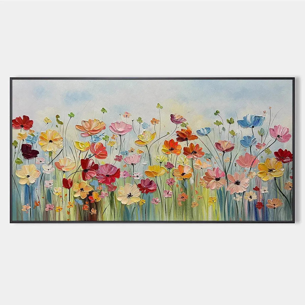 Colorful Floral Oil Painting - Blooming Garden Art