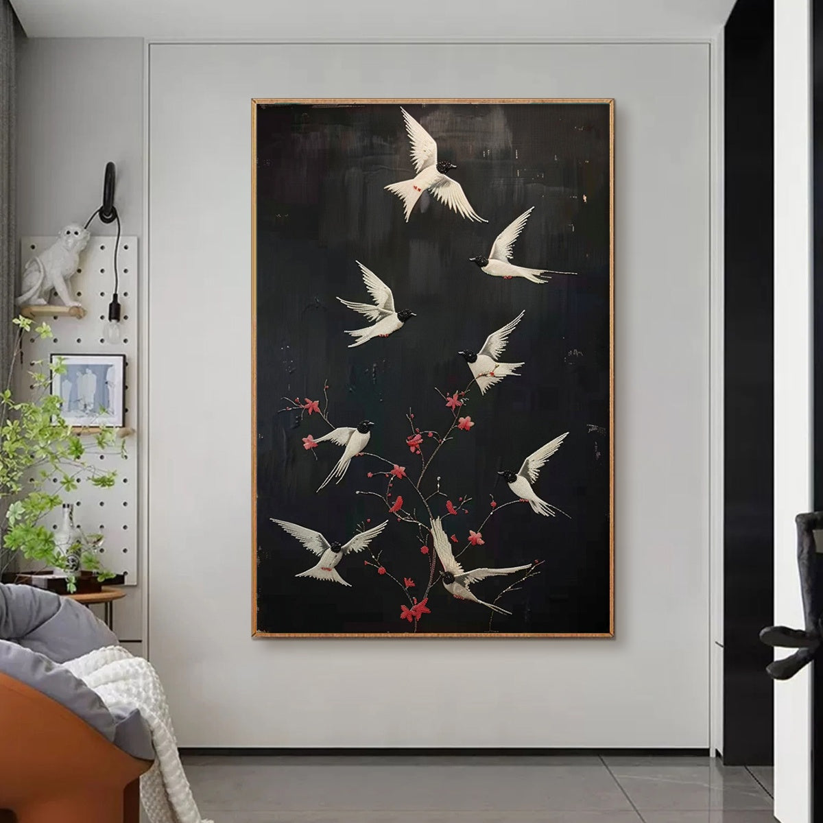 DANCING IN THE DARK: Beaded Birds and Blossoms Artwork