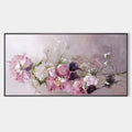 DUSK BLOSSOMS: Floral Painting, Panoramic Wall Art, Romantic Decor