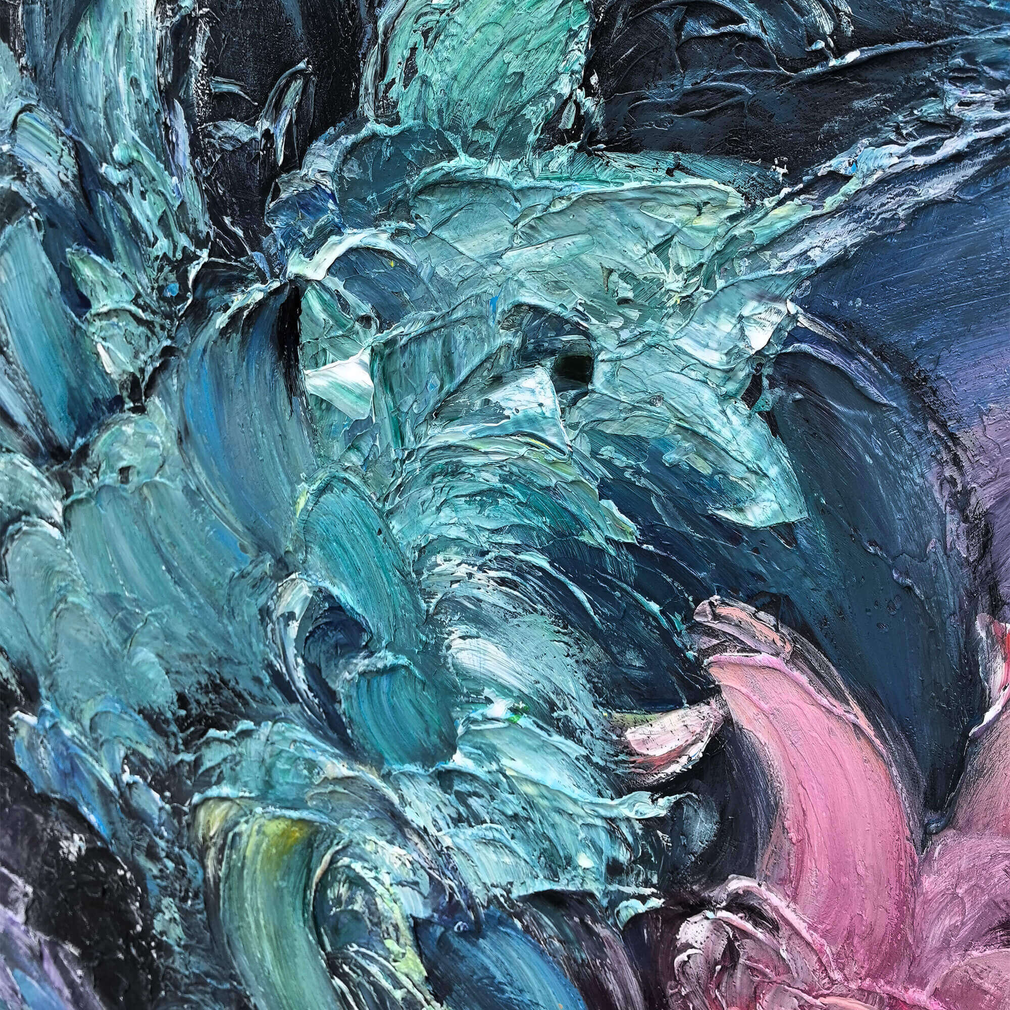 DUSK WHISPERS: Textured Abstract Impasto Oil Painting