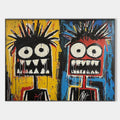 DUALITY: Vibrant Abstract Portrait Oil Painting of Two Figures