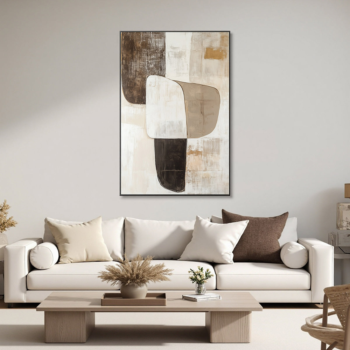 EARTHEN FORMS: Textured Minimalist Abstract Oil Painting