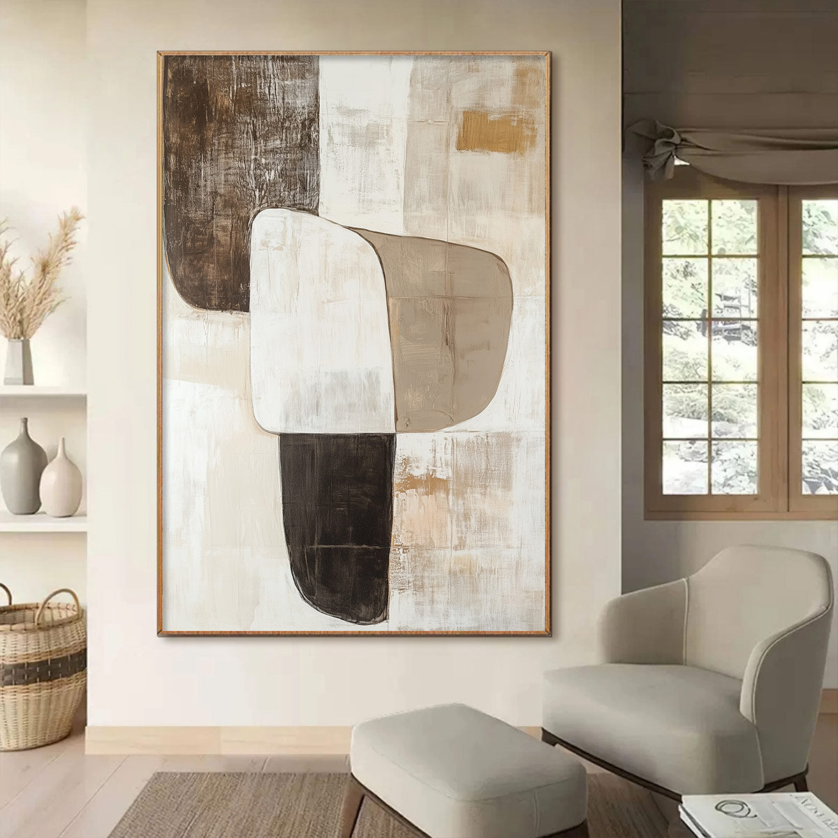 EARTHEN FORMS: Textured Minimalist Abstract Oil Painting