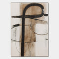 EARTHY ABSTRACT: Minimalist Abstract Oil Painting in Browns