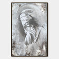ELDER'S WHISPER: Minimalist Monochrome Figurative Portrait Painting
