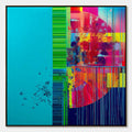 ELECTRIC ECHO: Vibrant Abstract Modern Oil Painting