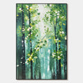 EMERALD GROVE: Forest Trees Nature Oil Painting