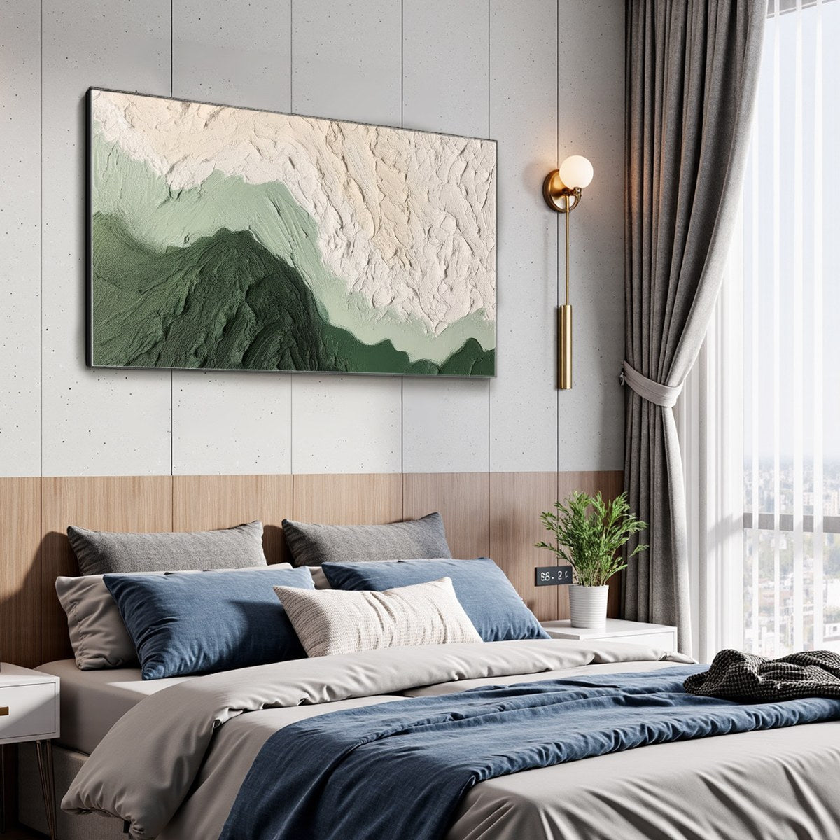 EMERALD DUSK: Textured Abstract Landscape Oil Painting