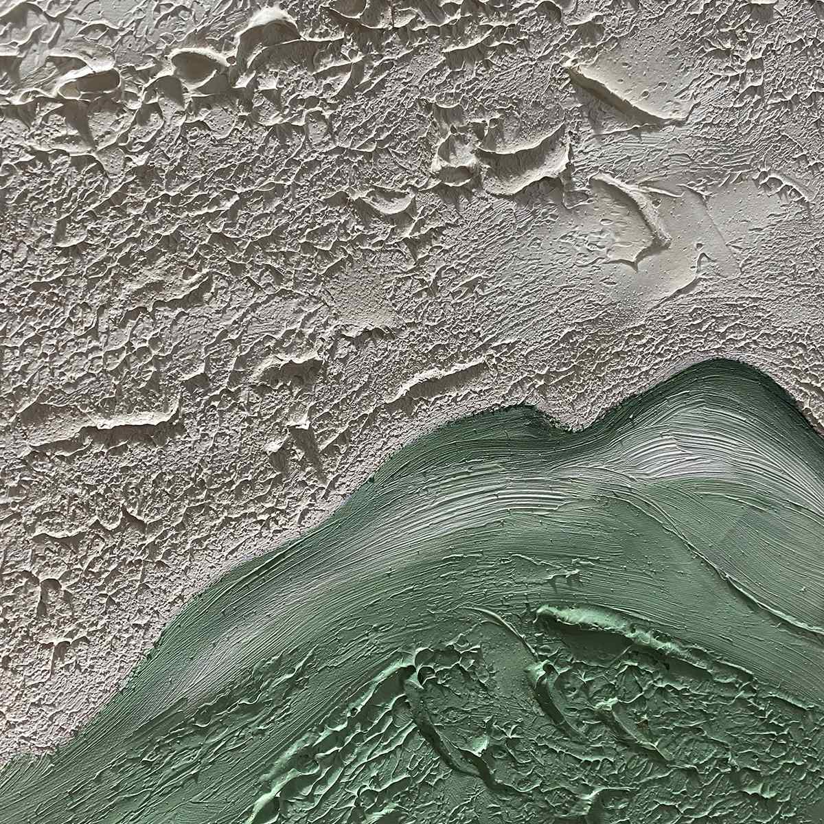 EMERALD DUSK: Textured Abstract Landscape Oil Painting
