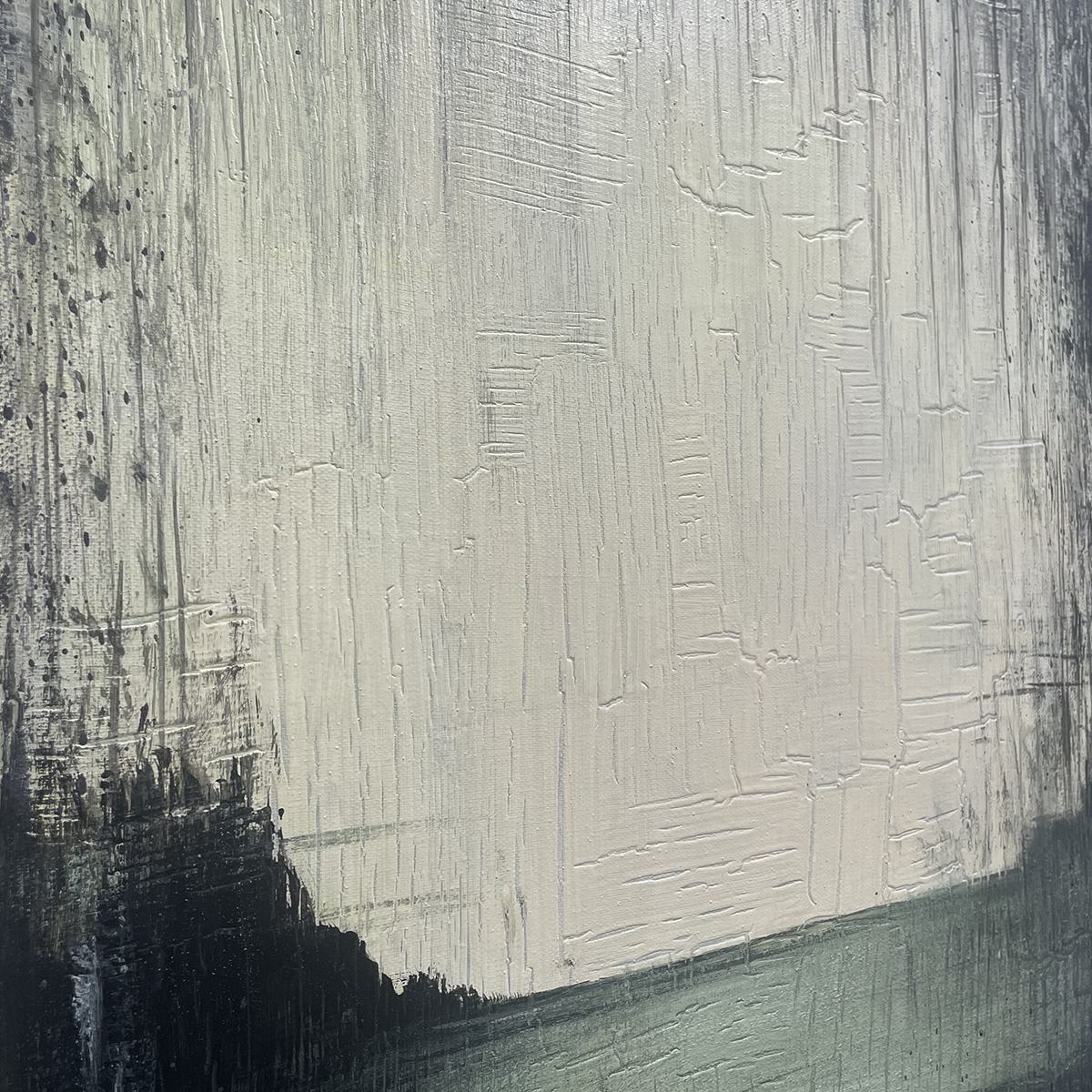 EMERALD MIST: Textured Wabi-Sabi Seascape Oil Painting