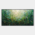EMERALD MOSAIC: Textured Abstract Green and Gold Oil Painting