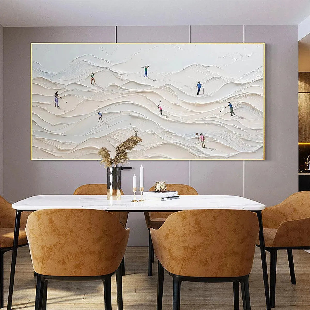 FAIRWAY VISTA: Textured Golf Course Landscape Painting for Office