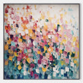 FIELD OF DREAMS: Square Abstract Impasto Painting, Textured Wall Art, Colorful, Living Room, Bedroom