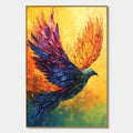 FLIGHT OF FANCY: Textured Impasto Bird Oil Painting