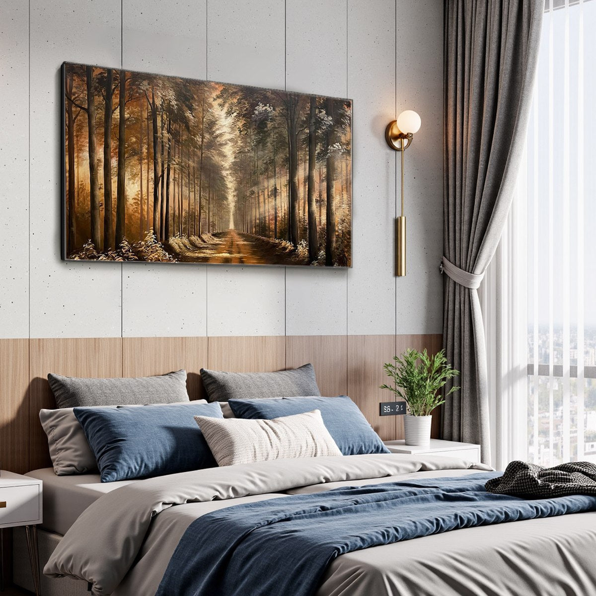 FOREST PATH: Panoramic Landscape Oil Painting