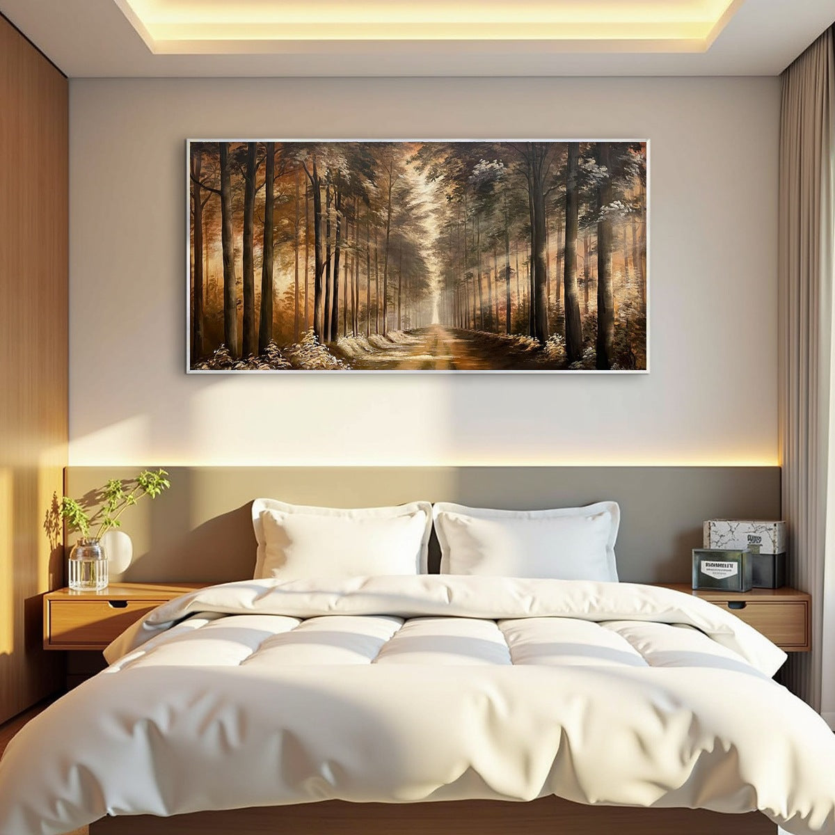 FOREST PATH: Panoramic Landscape Oil Painting