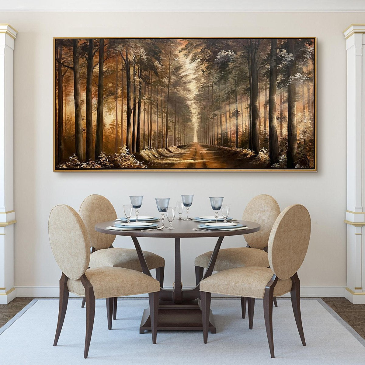FOREST PATH: Panoramic Landscape Oil Painting