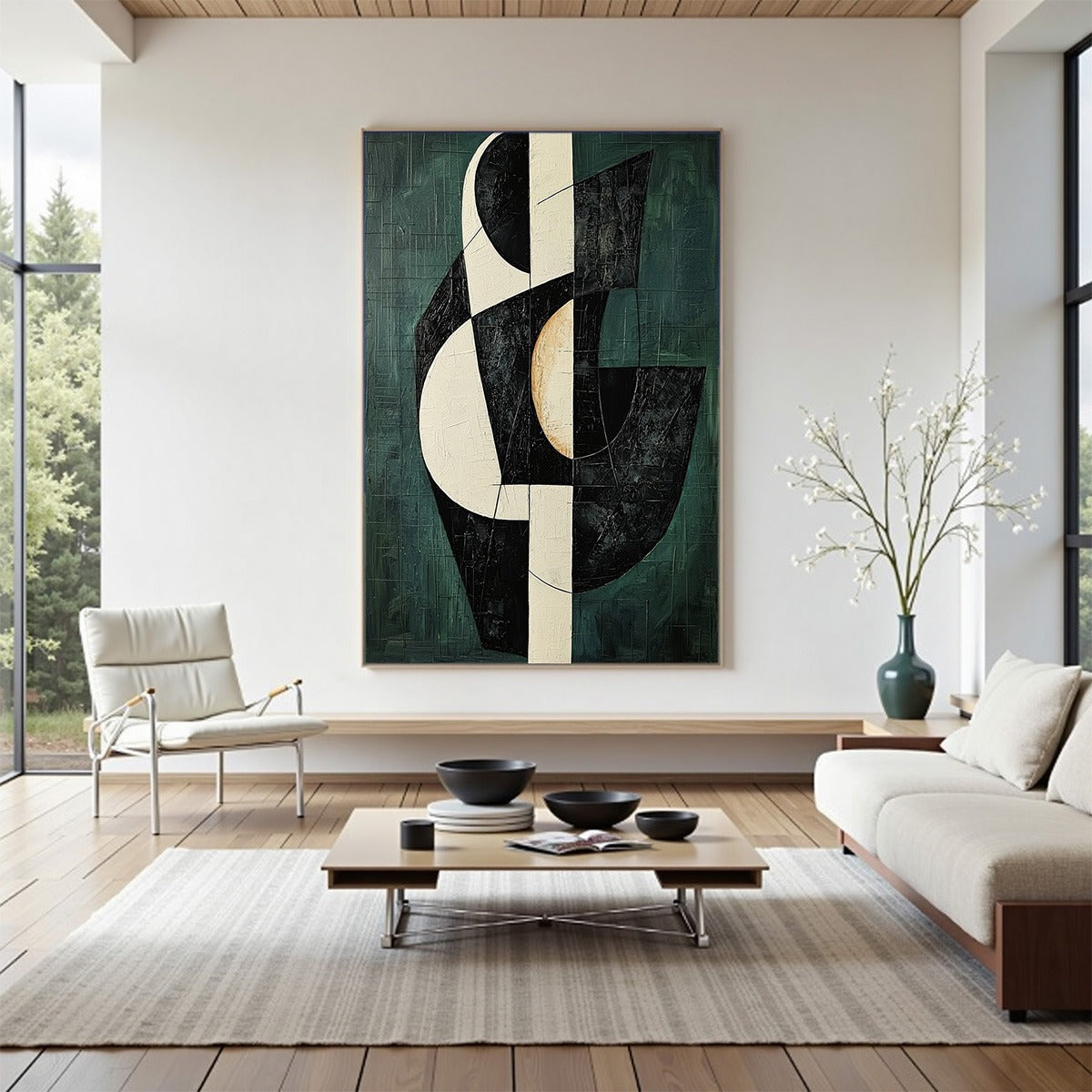 FRAGMENTED FORMS: Textured Geometric Abstract Oil Painting