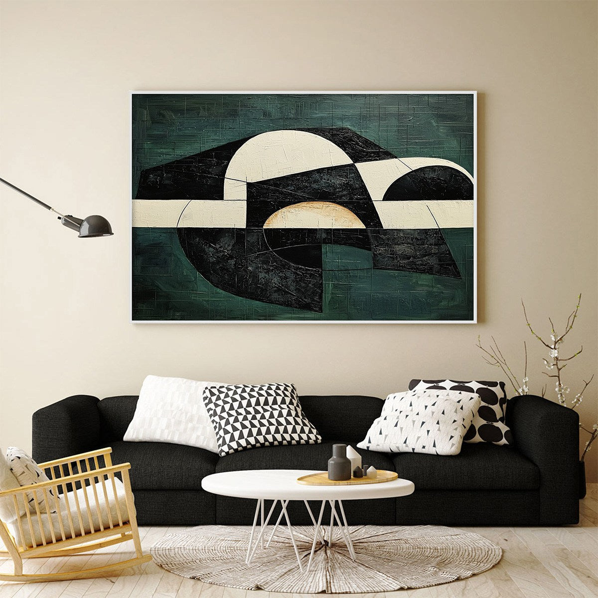 FRAGMENTED FORMS: Textured Geometric Abstract Oil Painting