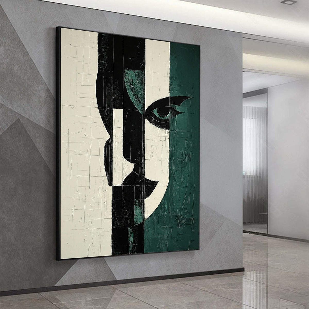 FRAGMENTED GAZE: Textured Abstract Portrait Painting