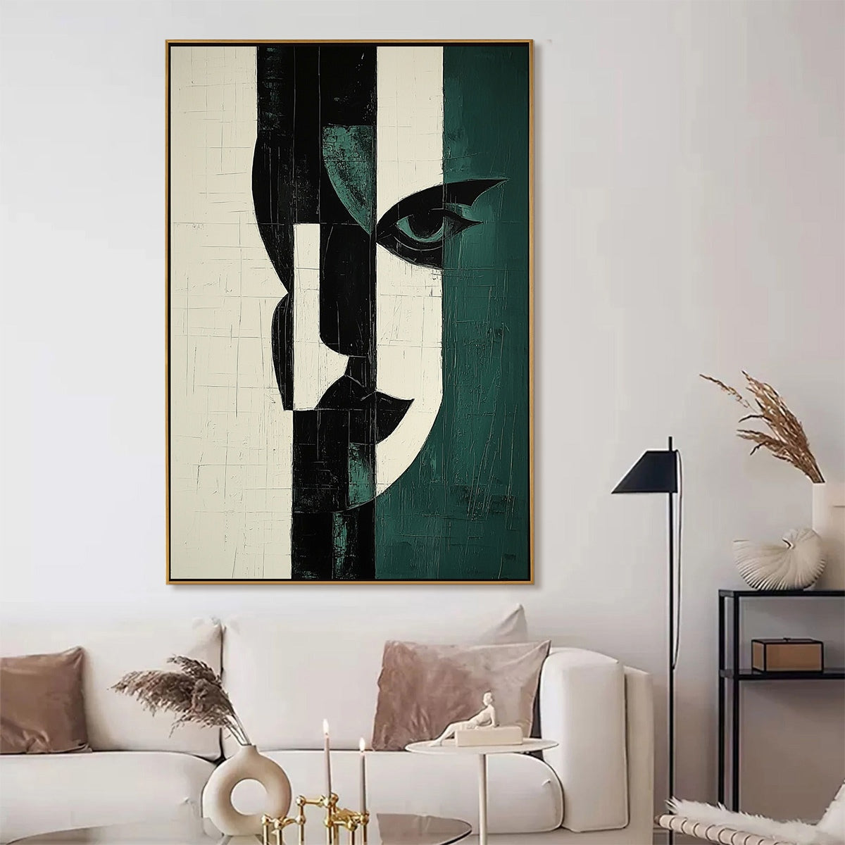 FRAGMENTED GAZE: Textured Abstract Portrait Painting