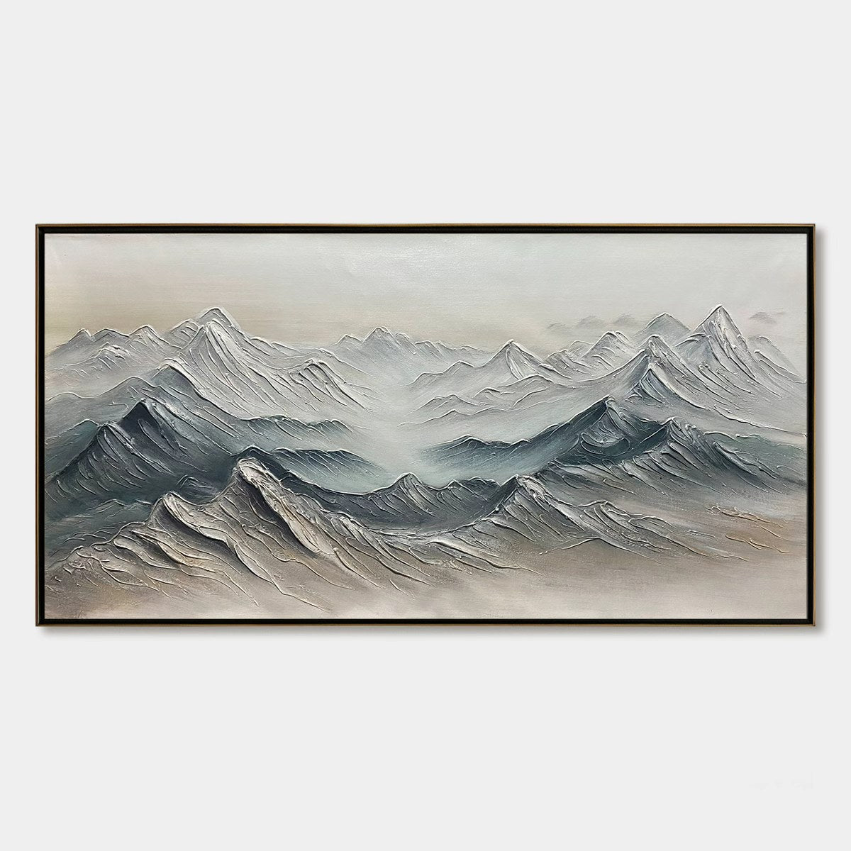 Ready to Ship | FROZEN PEAKS: Textured Minimalist Mountain Landscape