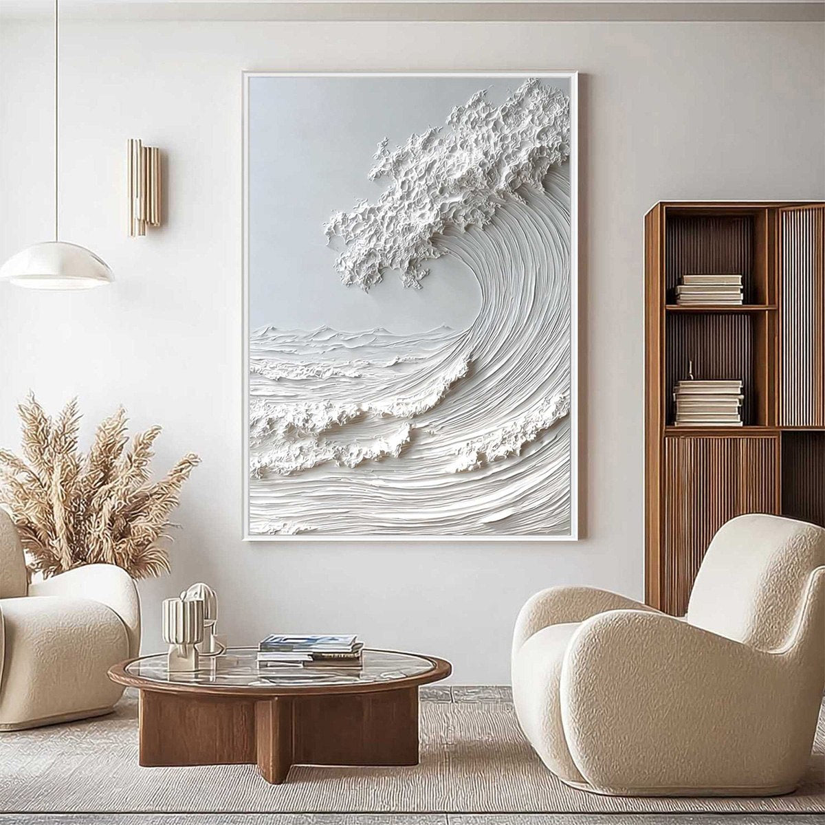 FROZEN MOMENTUM: Textured Impasto Seascape Oil Painting