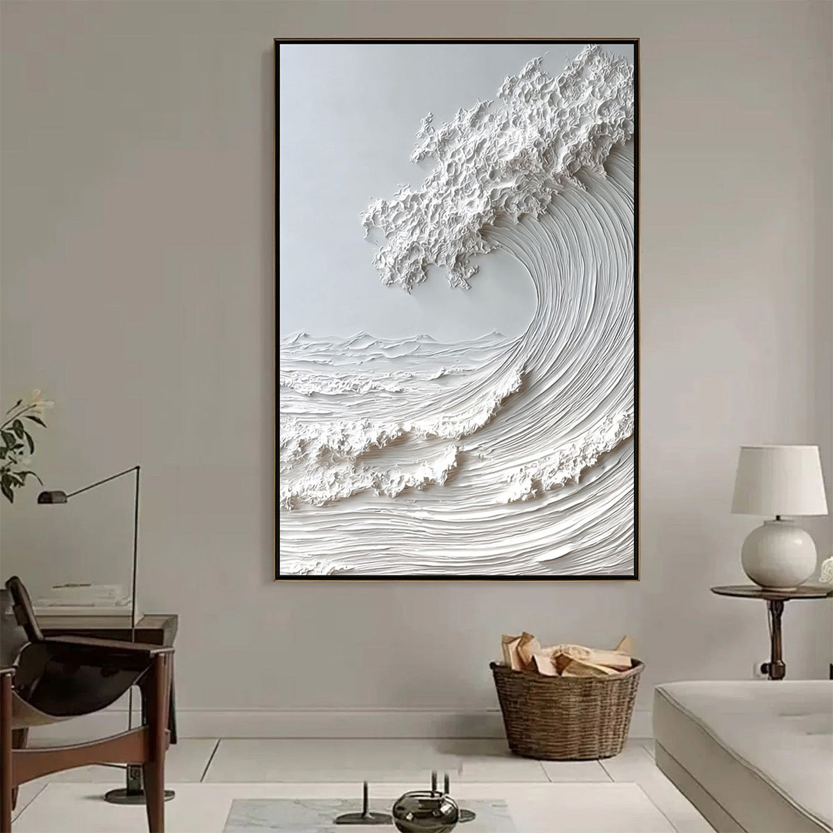 FROZEN MOMENTUM: Textured Impasto Seascape Oil Painting