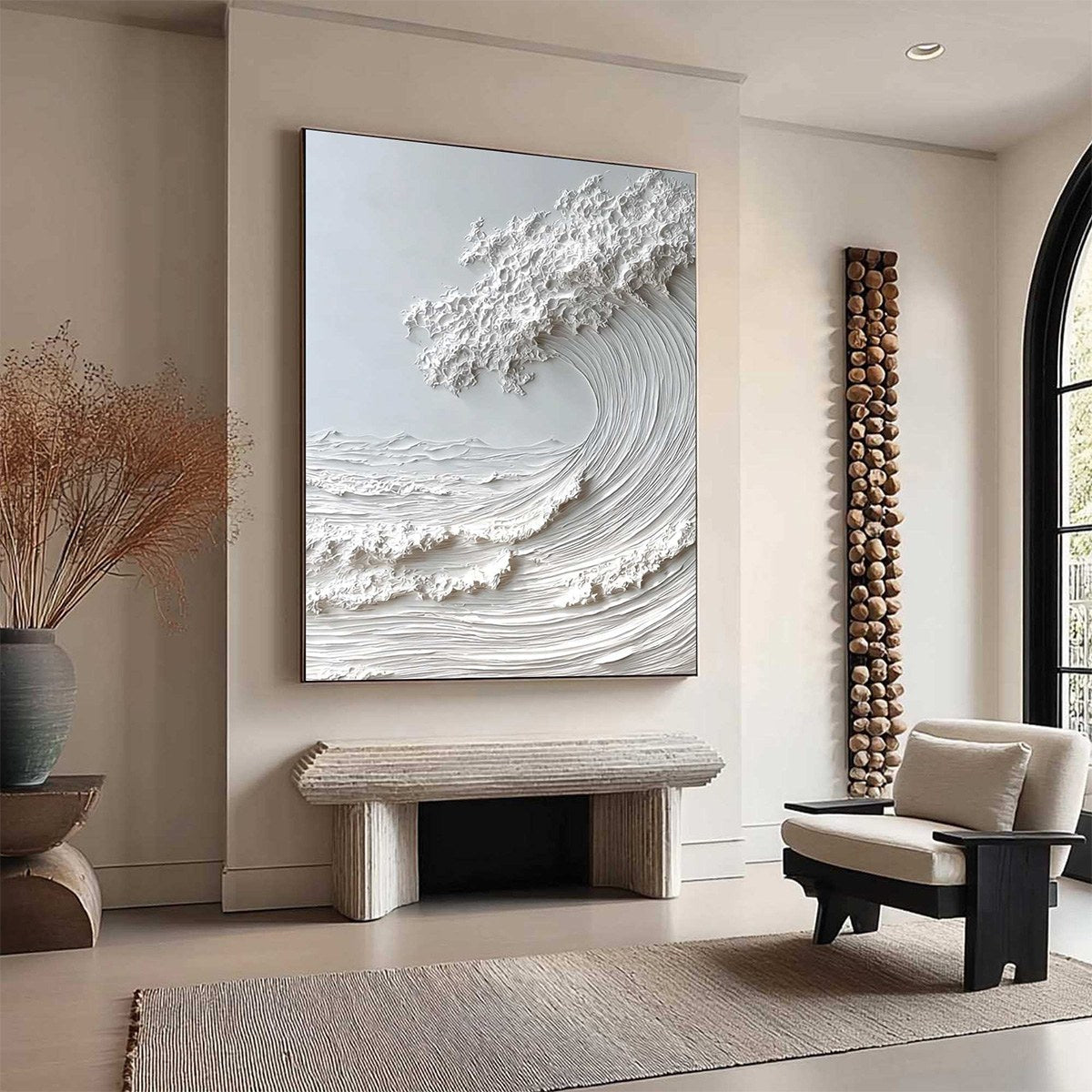 FROZEN MOMENTUM: Textured Impasto Seascape Oil Painting