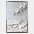 FROZEN MOMENTUM: Textured Impasto Seascape Oil Painting