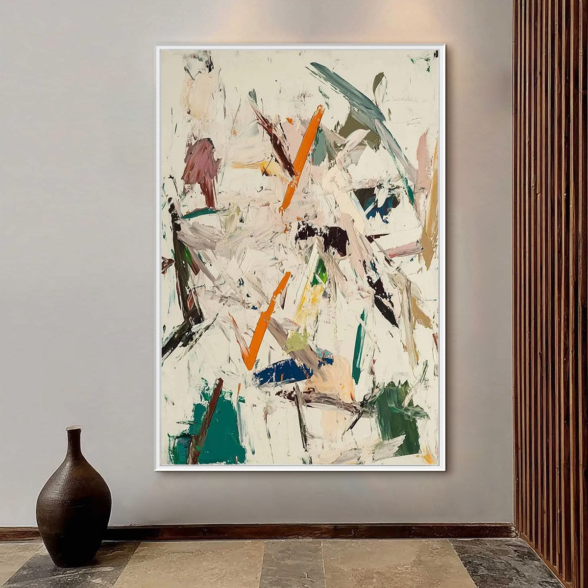 FROZEN RUSH: Textured Abstract Impasto Oil Painting