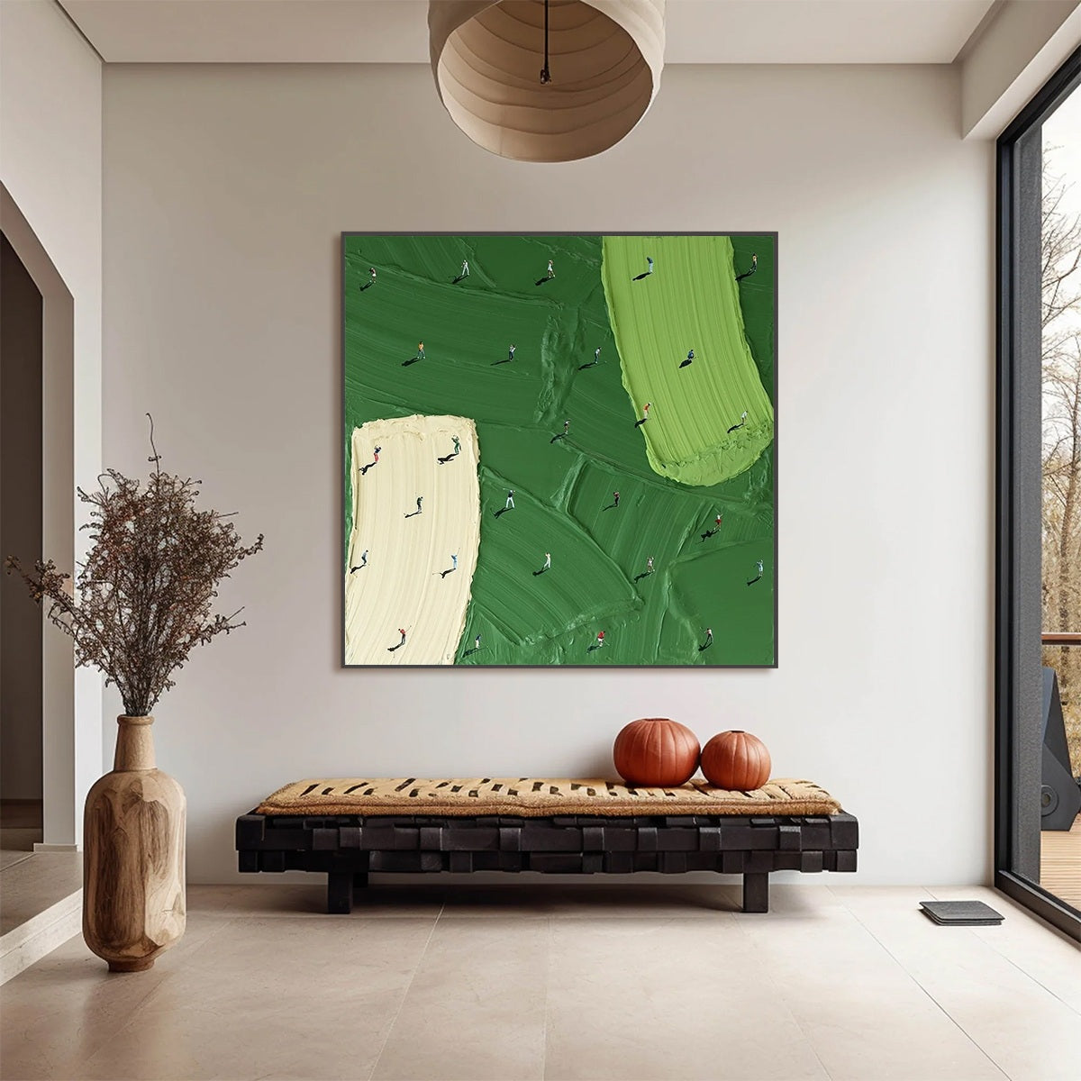 FAIRWAY DANCE: Textured Impasto Golf Scene Painting